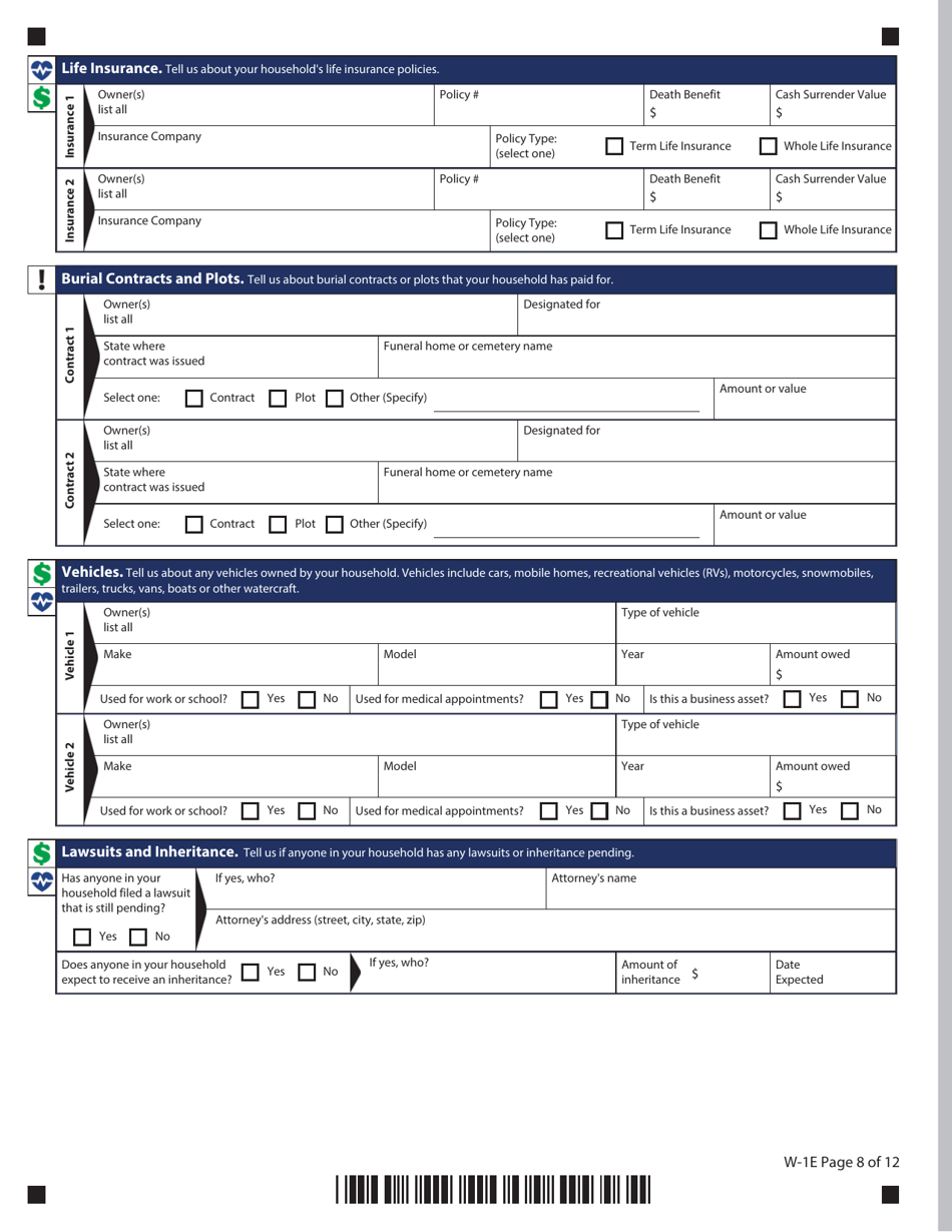 Form W-1E Application for Benefits - Connecticut, Page 12