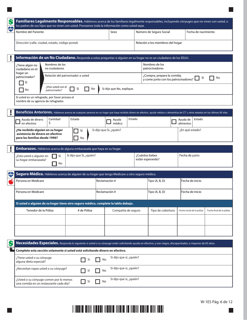 Formulario W-1ES Solicitud De Beneficios - Connecticut (Spanish), Page 10