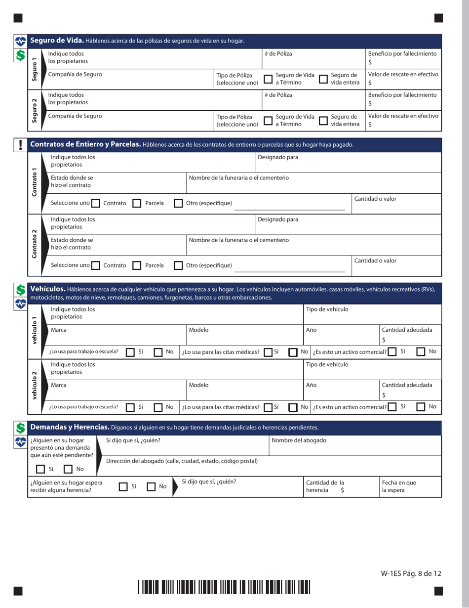 Formulario W-1ES Solicitud De Beneficios - Connecticut (Spanish), Page 12