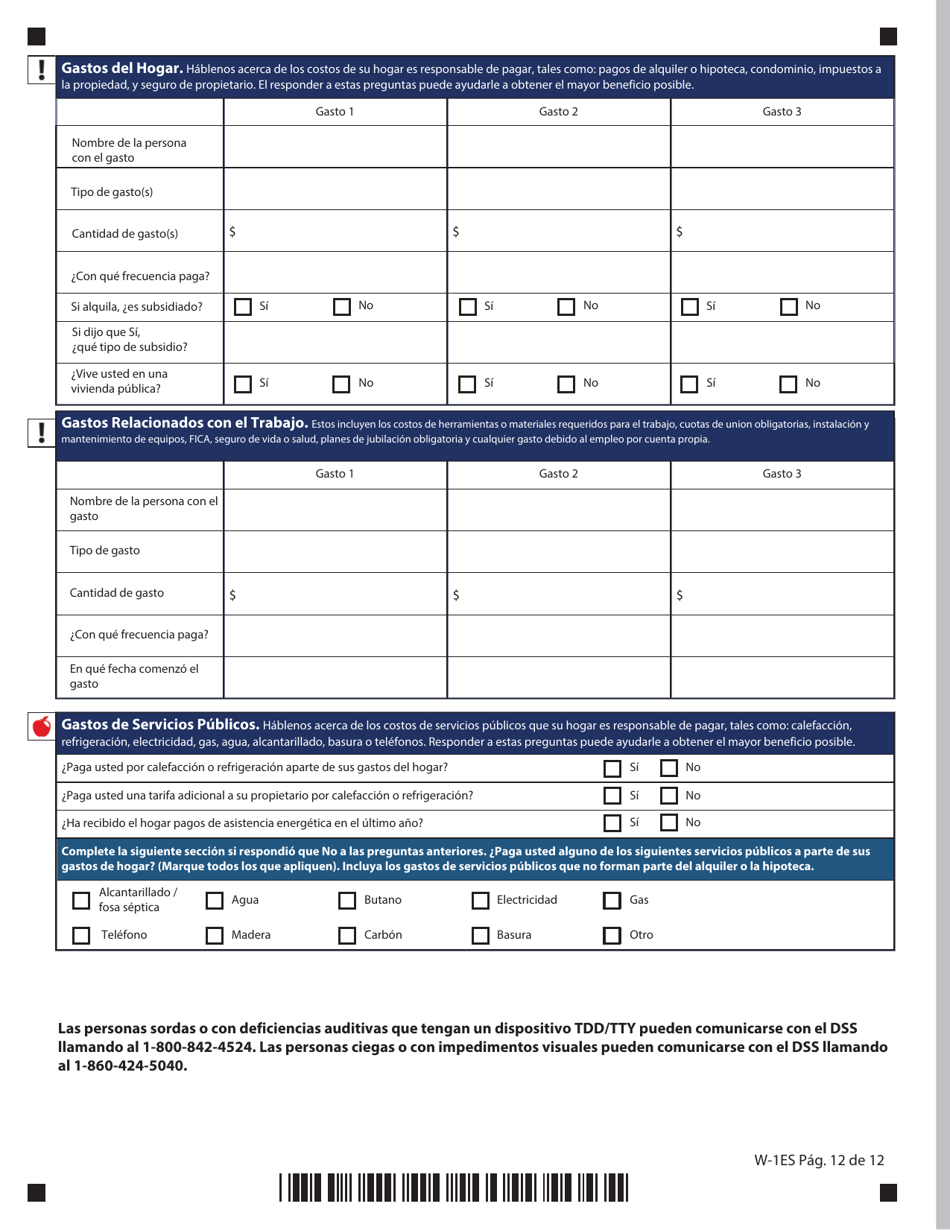Formulario W-1ES Solicitud De Beneficios - Connecticut (Spanish), Page 16