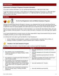 Form 100 Application for Food Benefits, Cash, Medical, and Child Care Assistance - Delaware, Page 11