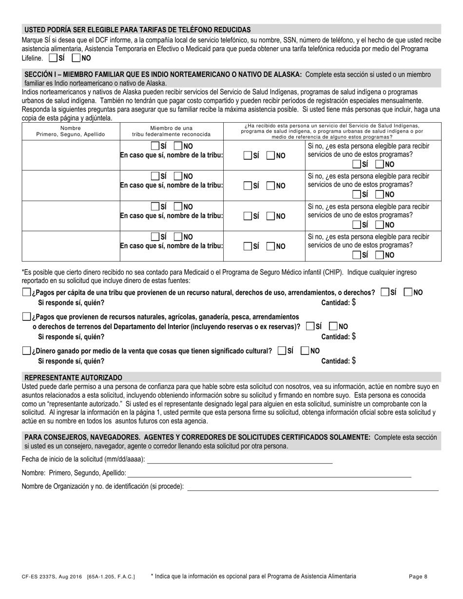 Formulario CF-ES2337S Solicitud De Access Florida - Florida (Spanish), Page 10