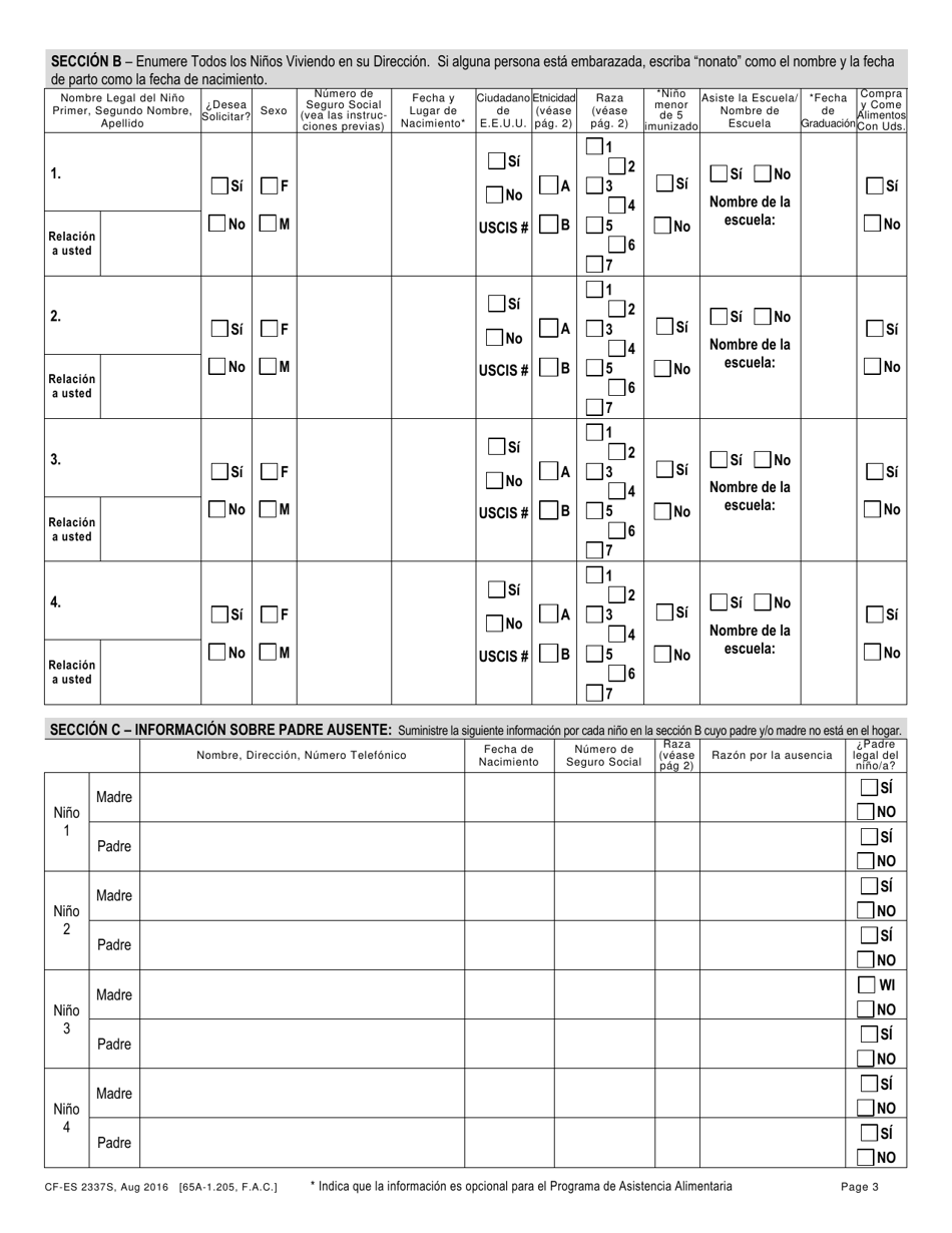 Formulario CF-ES2337S Solicitud De Access Florida - Florida (Spanish), Page 5