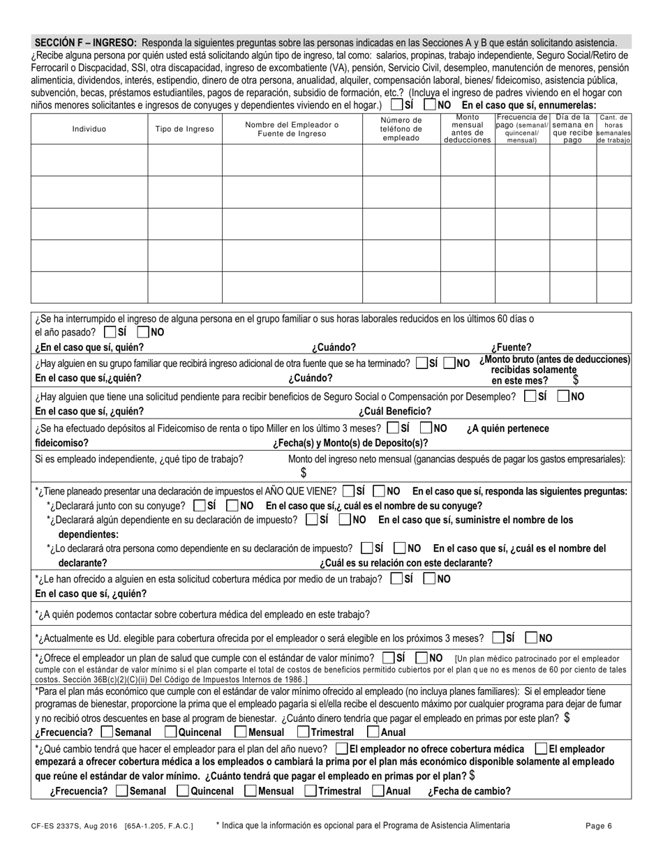 Formulario CF-ES2337S Solicitud De Access Florida - Florida (Spanish), Page 8