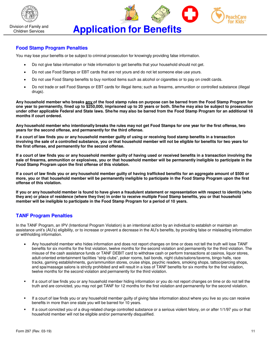 Form 297 Application for Benefits - Georgia (United States), Page 11