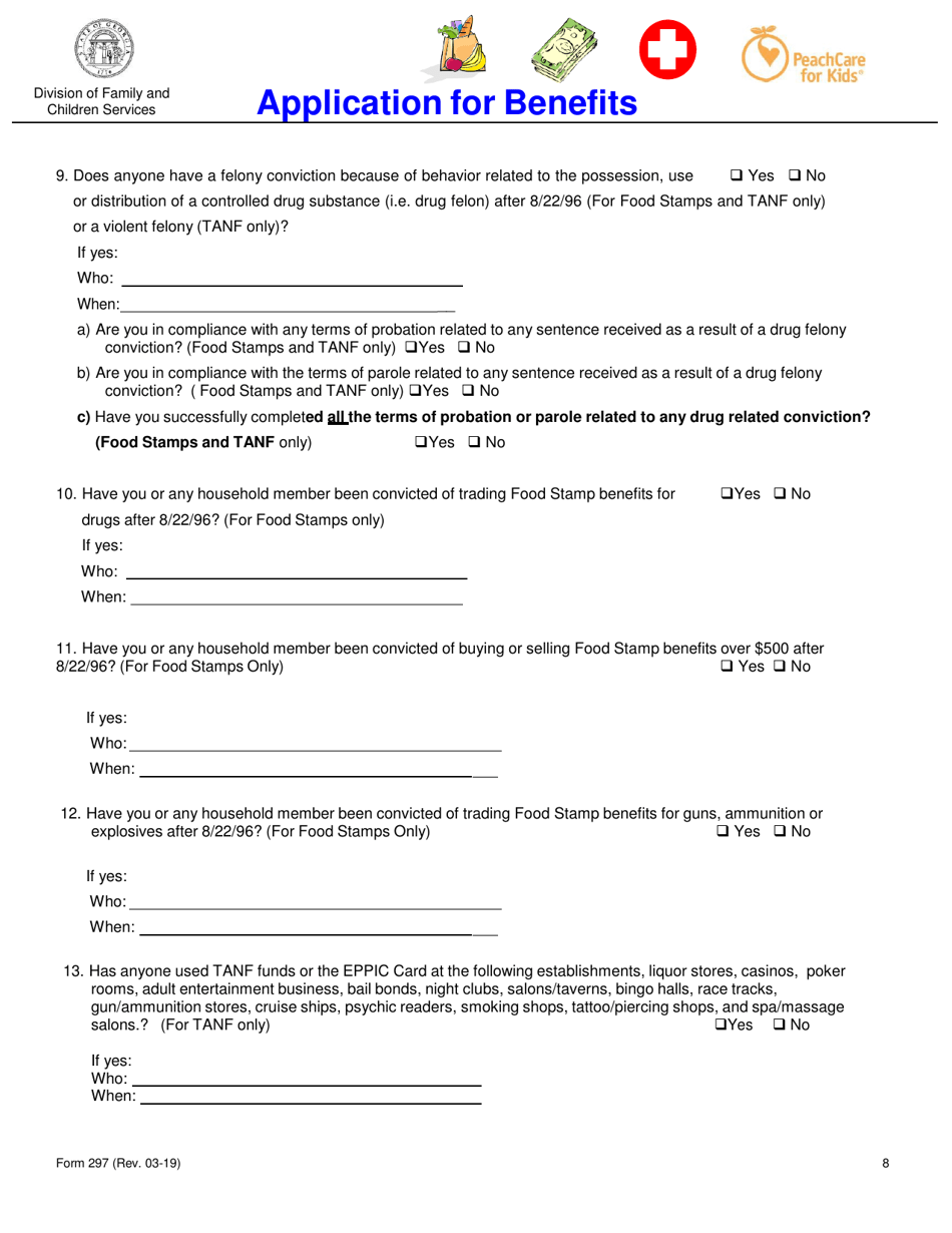 Form 297 Application for Benefits - Georgia (United States), Page 8
