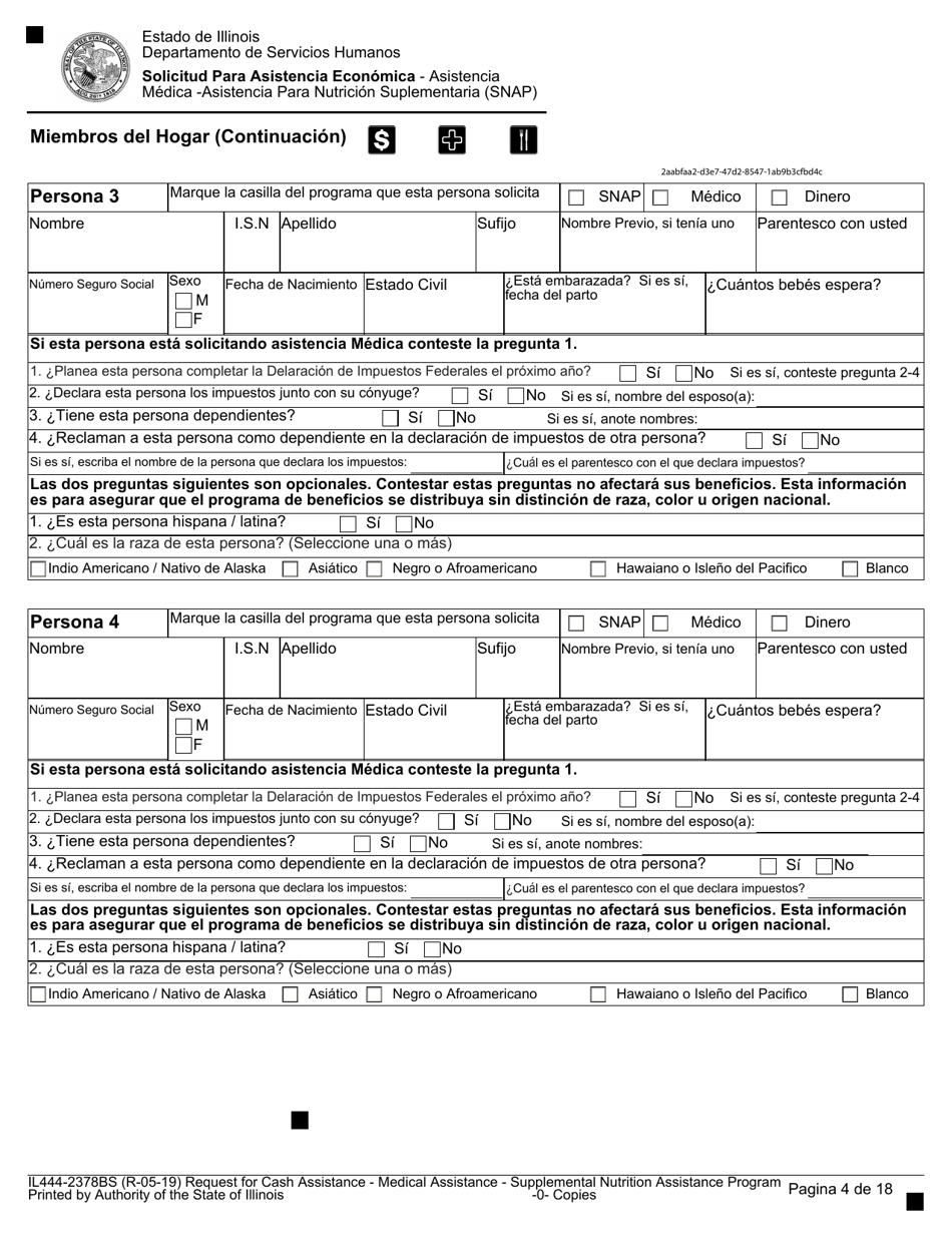 Formulario Il444 2378bs Fill Out Sign Online And Download Fillable Pdf Illinois Spanish 6455