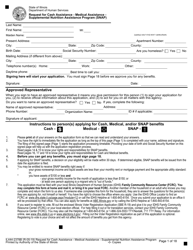 Form IL444-2378B &quot;Request for Cash Assistance - Medical Assistance - Supplemental Nutrition Assistance Program (Snap)&quot; - Illinois