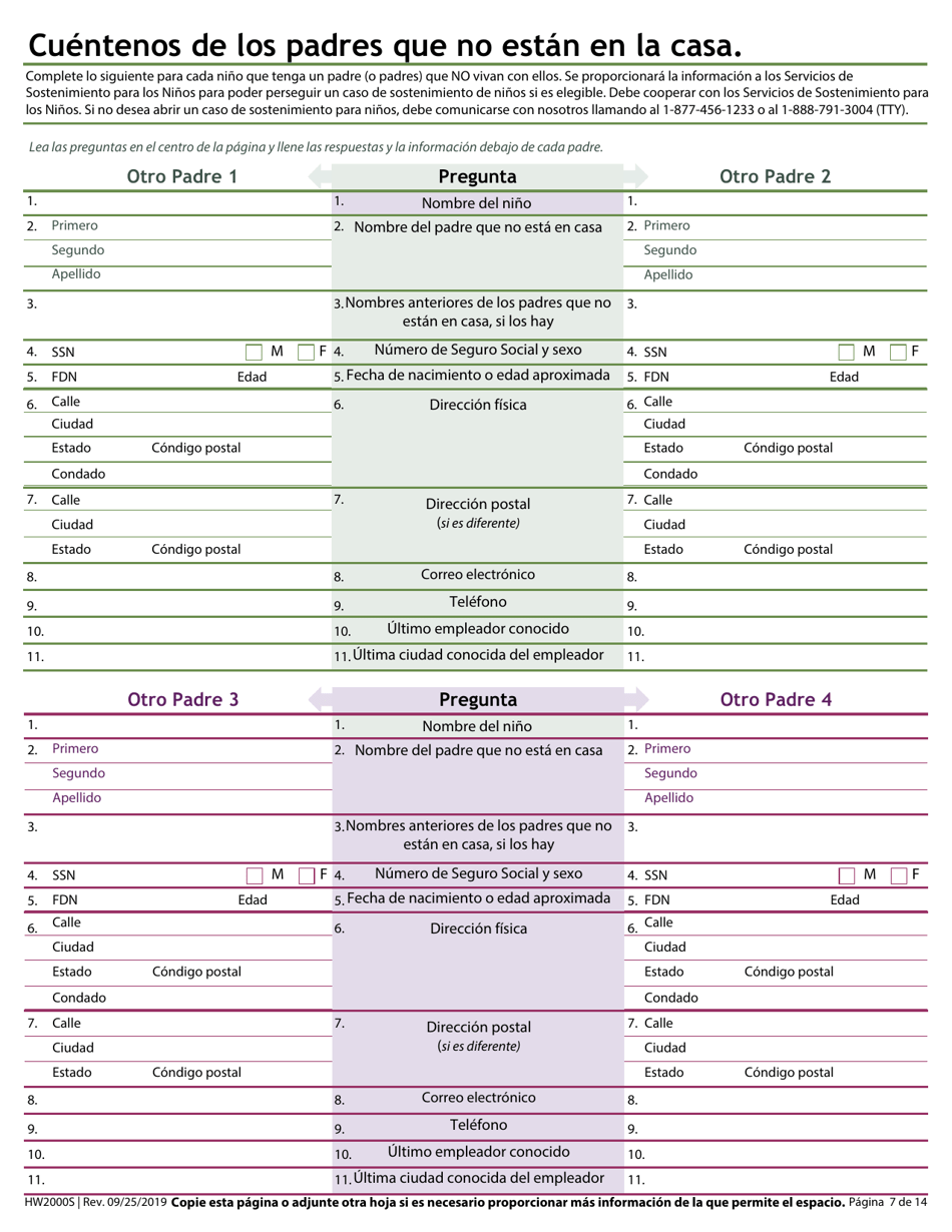 Formulario HW2000S Solicitud De Asistencia - Idaho (Spanish), Page 9