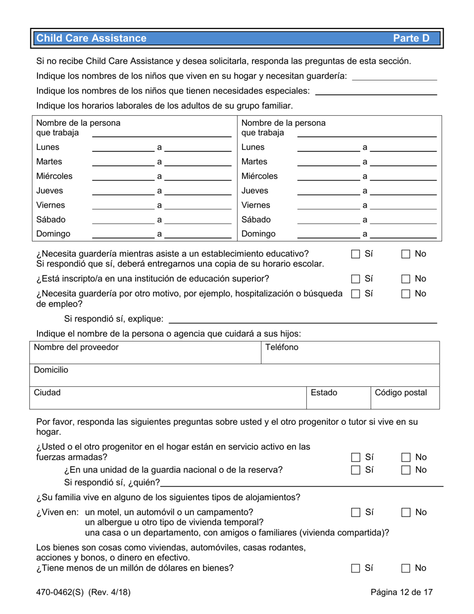 Formulario 470-0462(S) Solicitud De Ayuda Financiera - Iowa (Spanish), Page 12