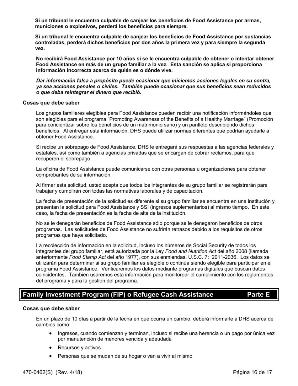 Formulario 470-0462(S) Solicitud De Ayuda Financiera - Iowa (Spanish), Page 16