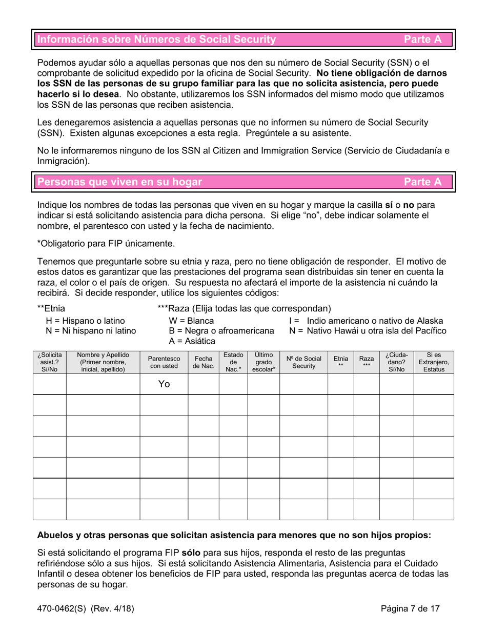 Formulario 470-0462(S) Solicitud De Ayuda Financiera - Iowa (Spanish), Page 7