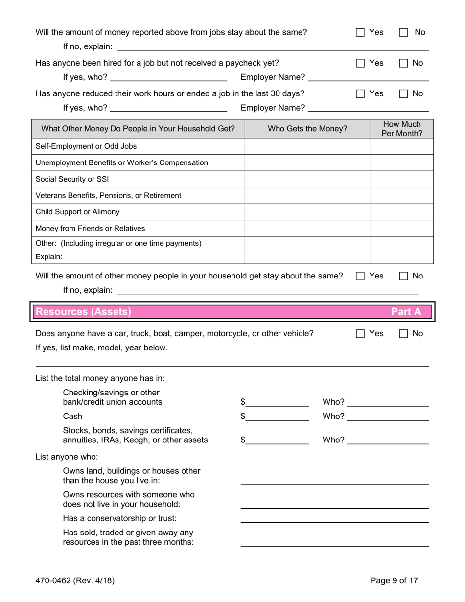 Form 470-0462 Financial Support Application - Iowa, Page 9
