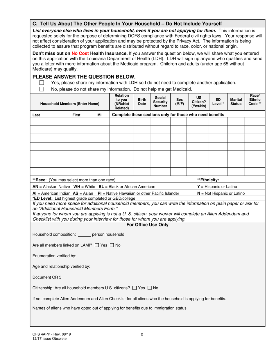 Form OFS4I Application for Assistance - Louisiana, Page 12