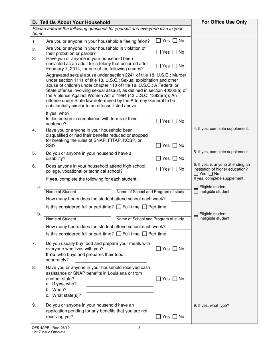 Form OFS4I Application for Assistance - Louisiana, Page 13