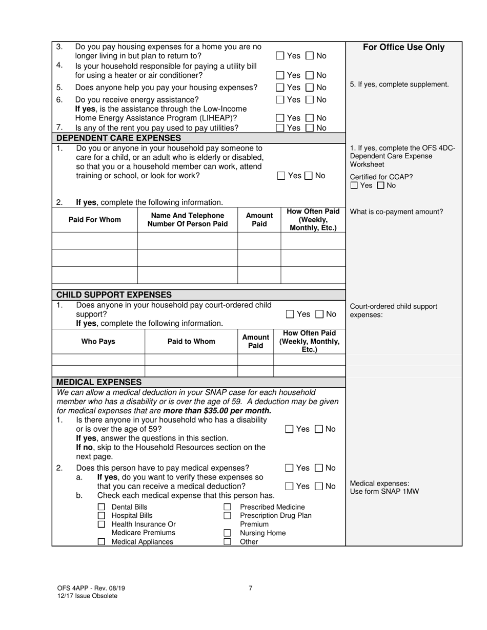 Form OFS4I Application for Assistance - Louisiana, Page 17