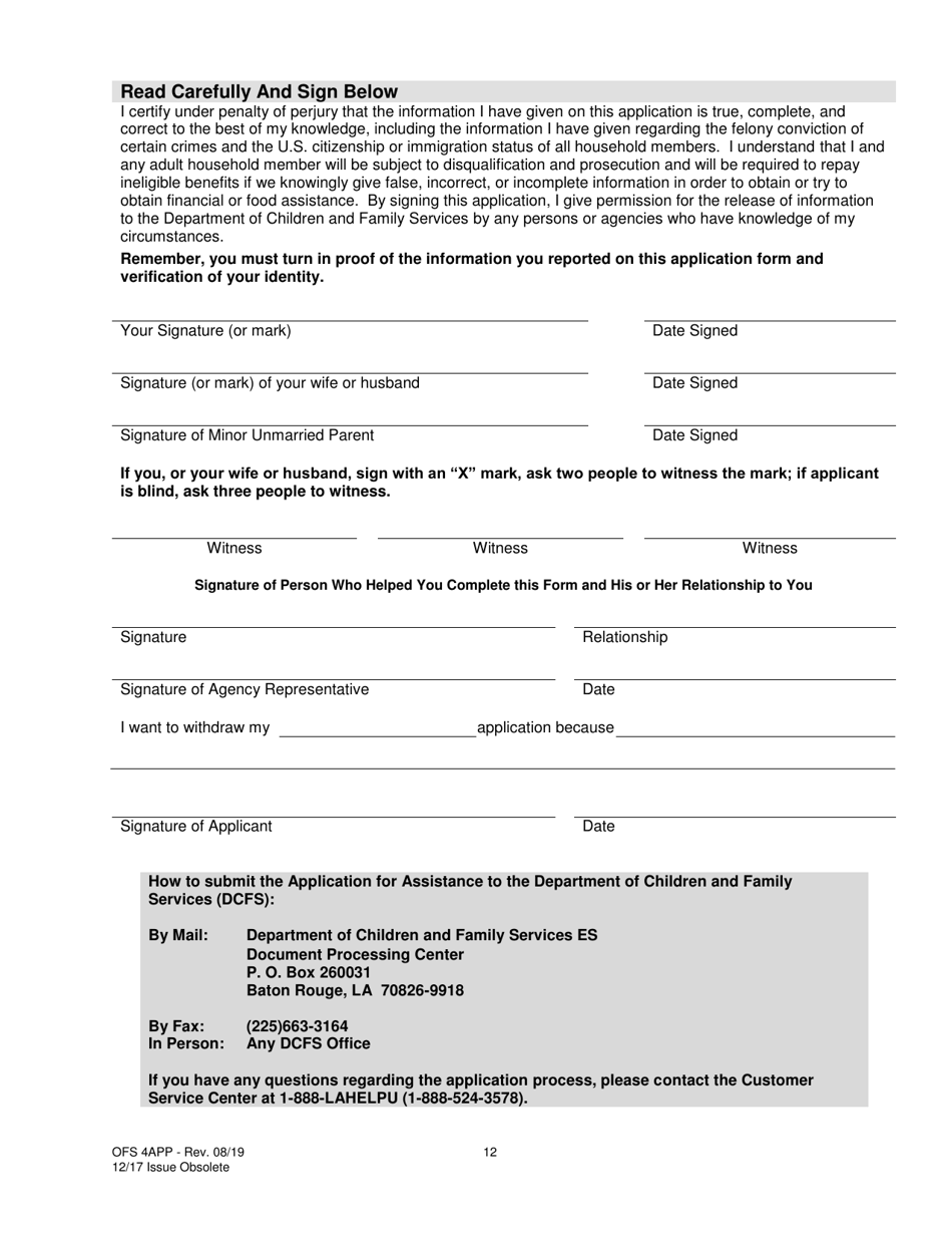 Form OFS4I Application for Assistance - Louisiana, Page 22