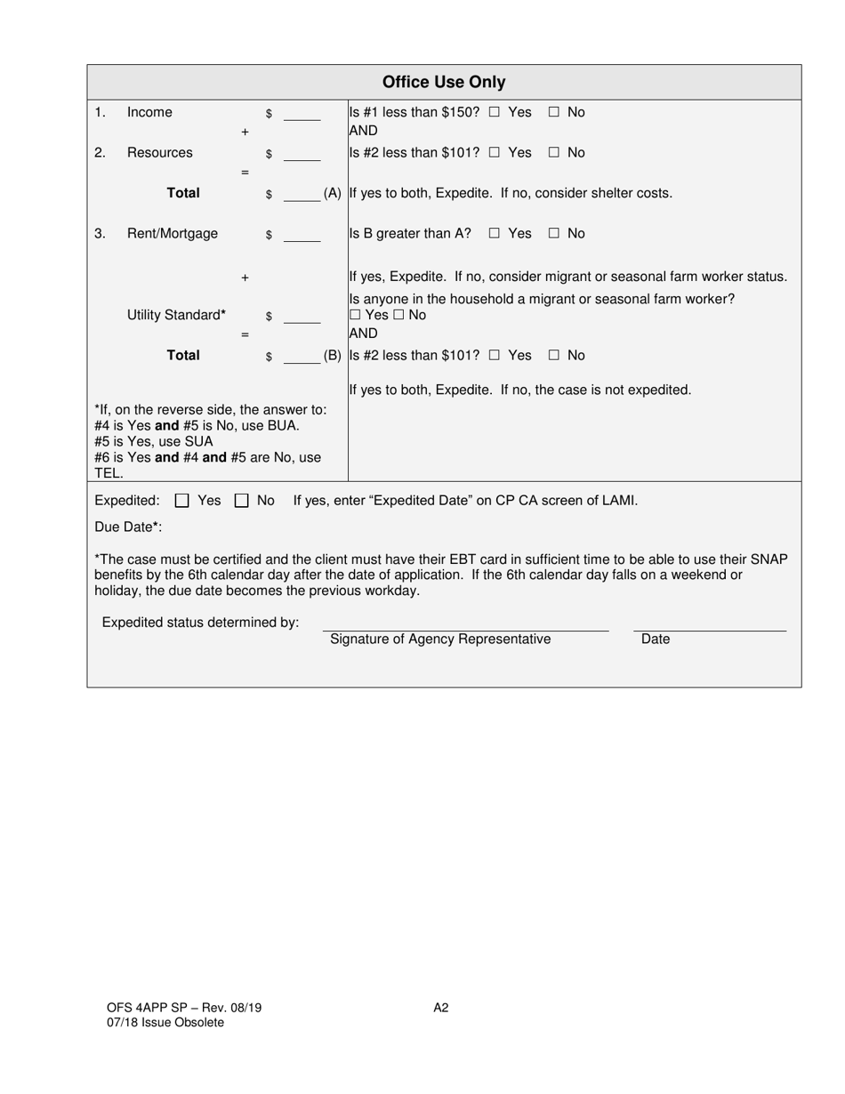 Formulario OFS4I Solicitud De Asistencia - Louisiana (Spanish), Page 10