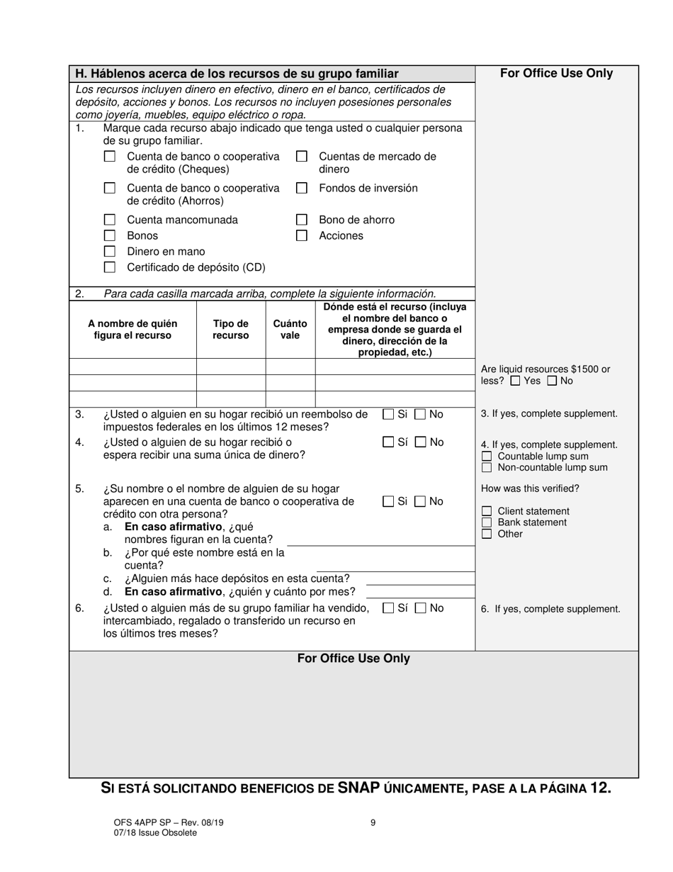 Formulario OFS4I Solicitud De Asistencia - Louisiana (Spanish), Page 19