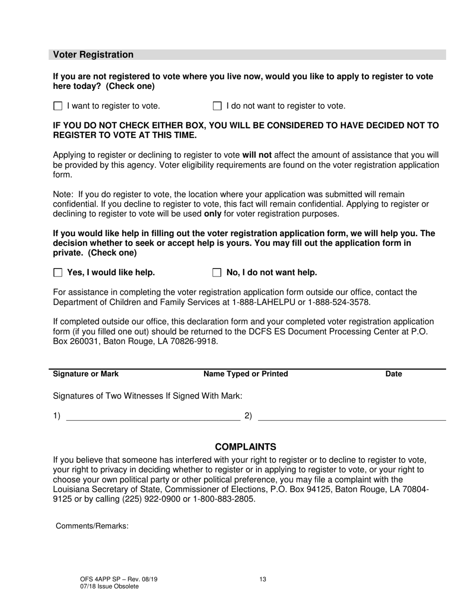 Formulario OFS4I Solicitud De Asistencia - Louisiana (Spanish), Page 23