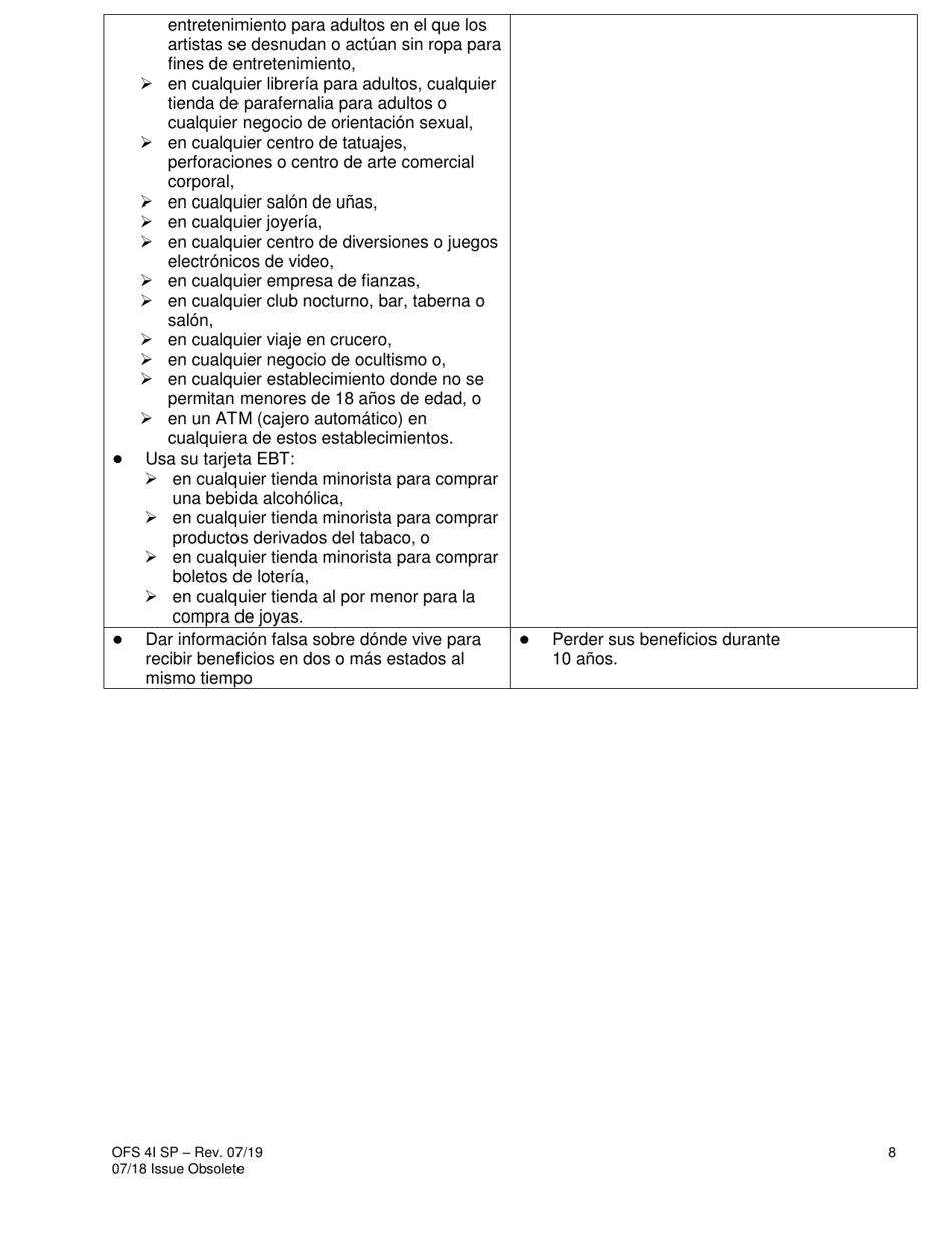 Formulario OFS4I Solicitud De Asistencia - Louisiana (Spanish), Page 8