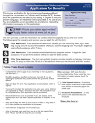 Form ES-3100 &quot;Application for Benefits&quot; - Kansas