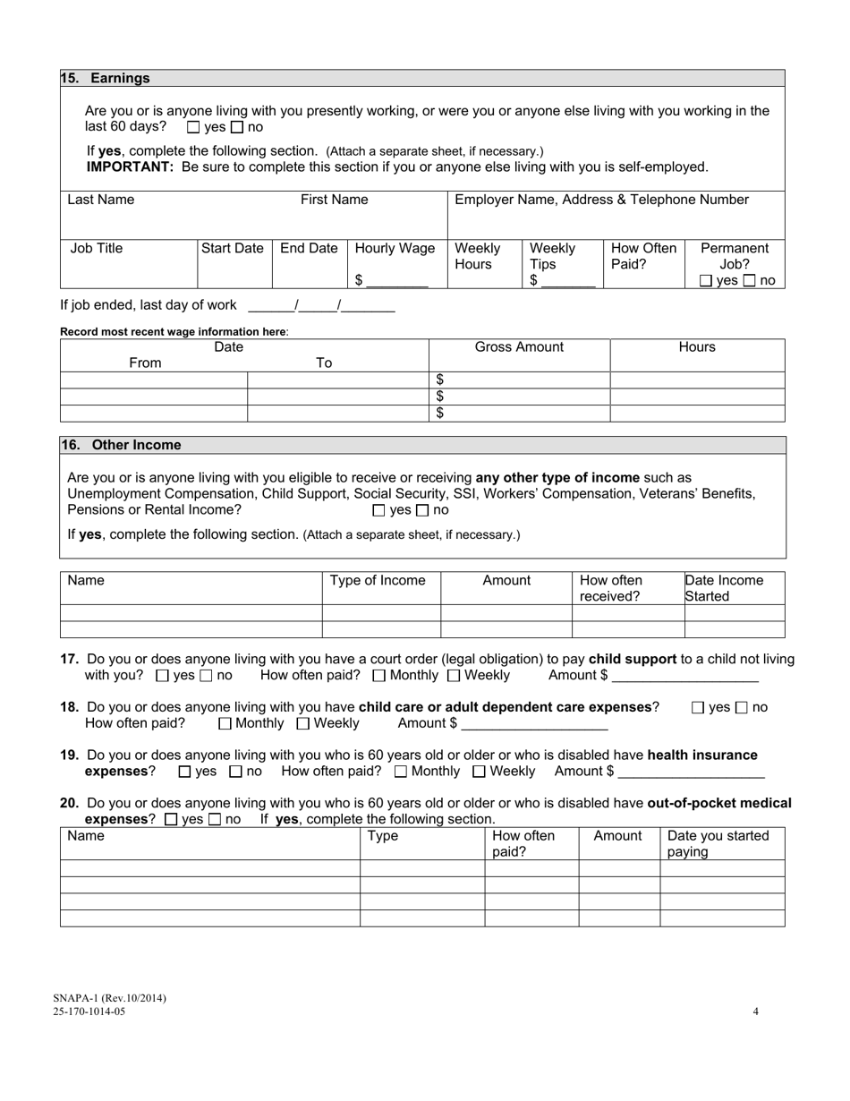 Form Snapa 1 Fill Out Sign Online And Download Printable Pdf Massachusetts Templateroller 9593