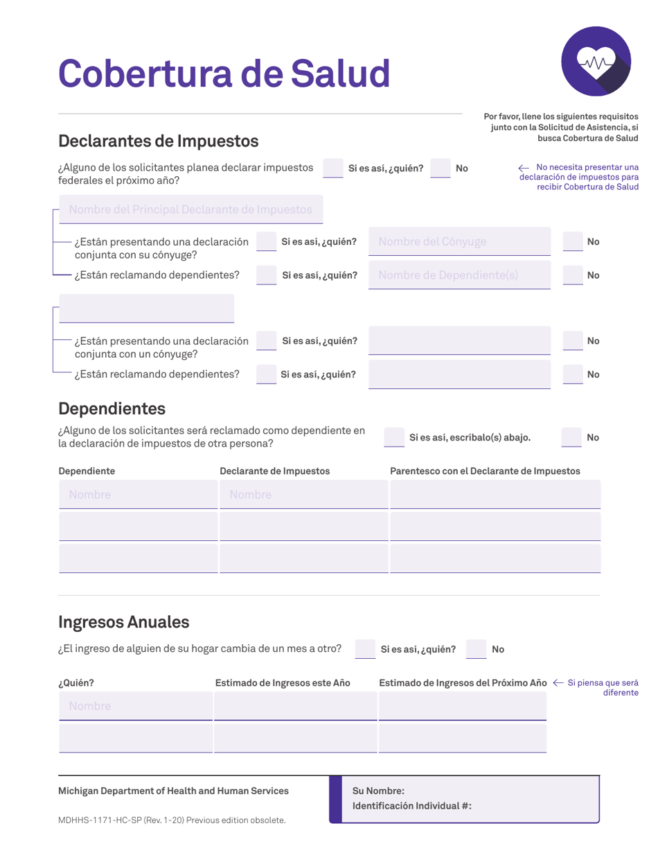 Formulario MDHHS-1171-SP Solicitud De Asistencia - Michigan (Spanish), Page 12