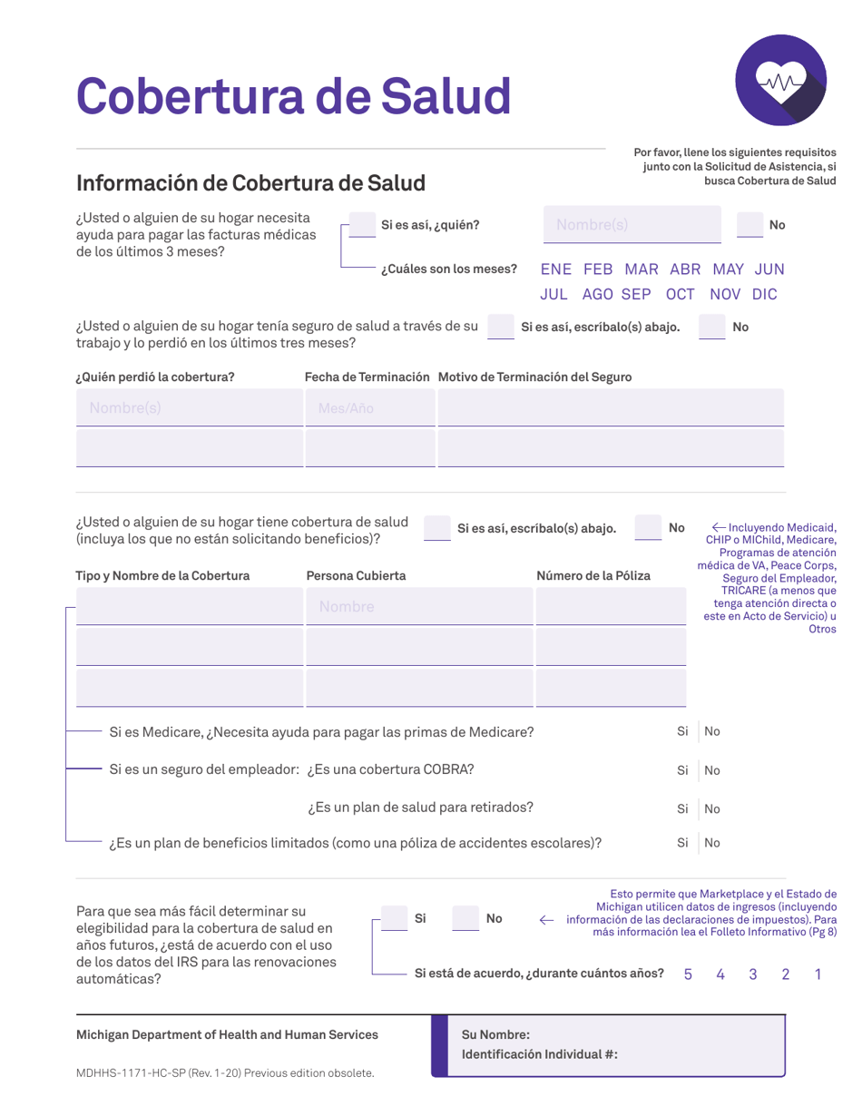 Formulario MDHHS-1171-SP Solicitud De Asistencia - Michigan (Spanish), Page 13