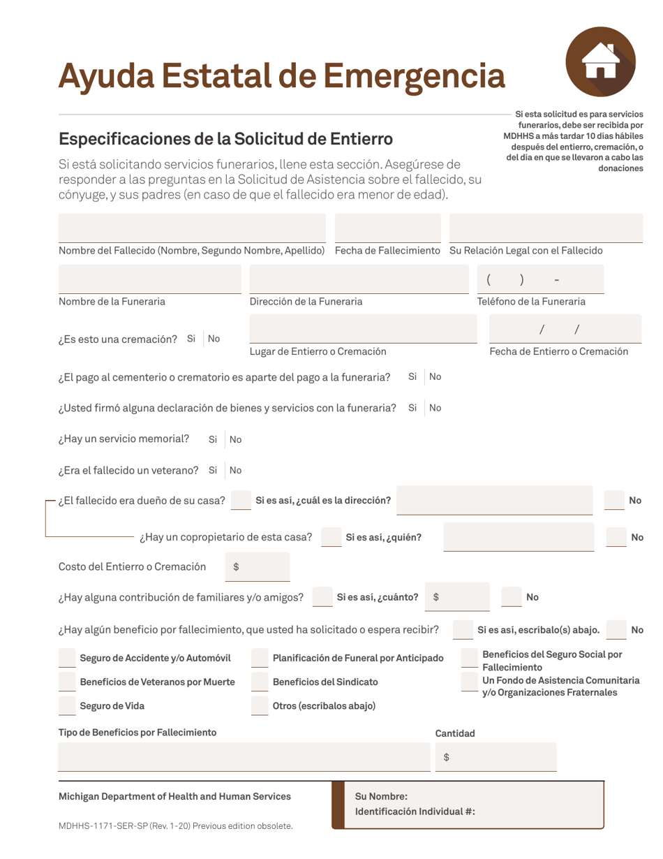 Formulario MDHHS-1171-SP Solicitud De Asistencia - Michigan (Spanish), Page 21