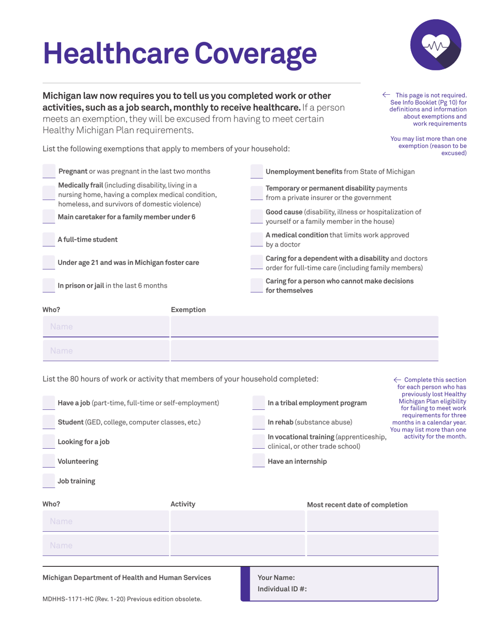 Form MDHHS-1171 Assistance Application - Michigan, Page 14