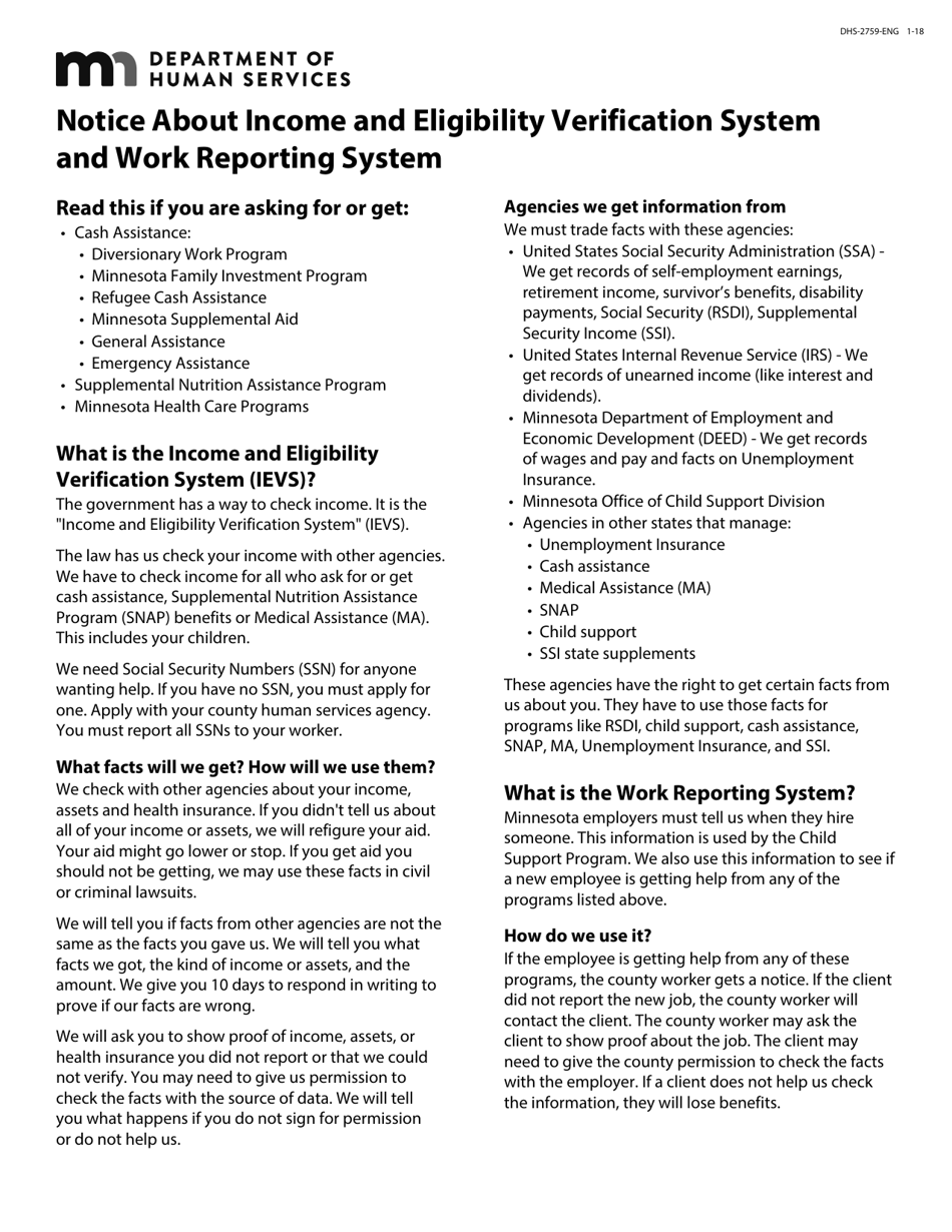 Form DHS-5223-ENG Combined Application Form - Minnesota, Page 18