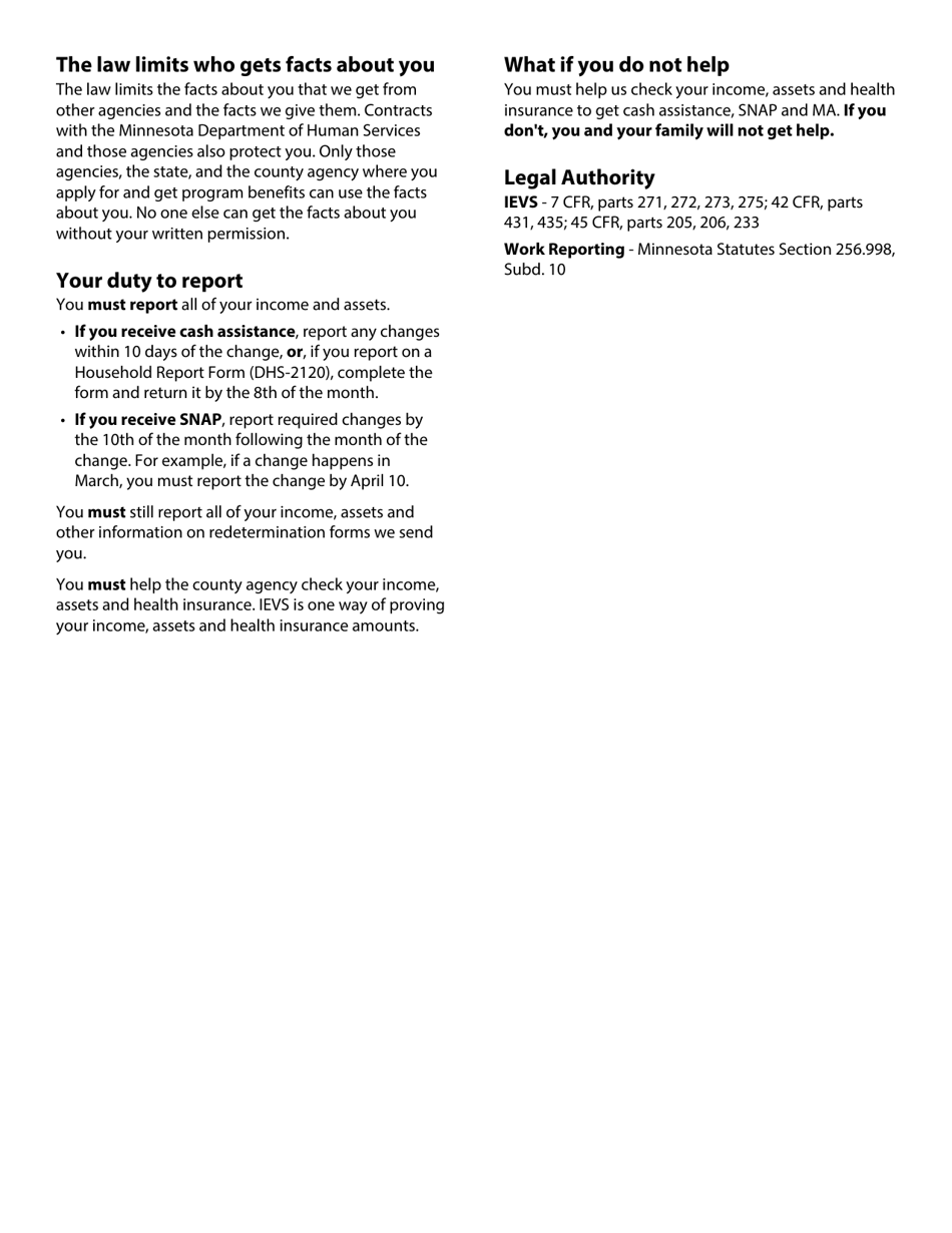 Form DHS-5223-ENG Combined Application Form - Minnesota, Page 19