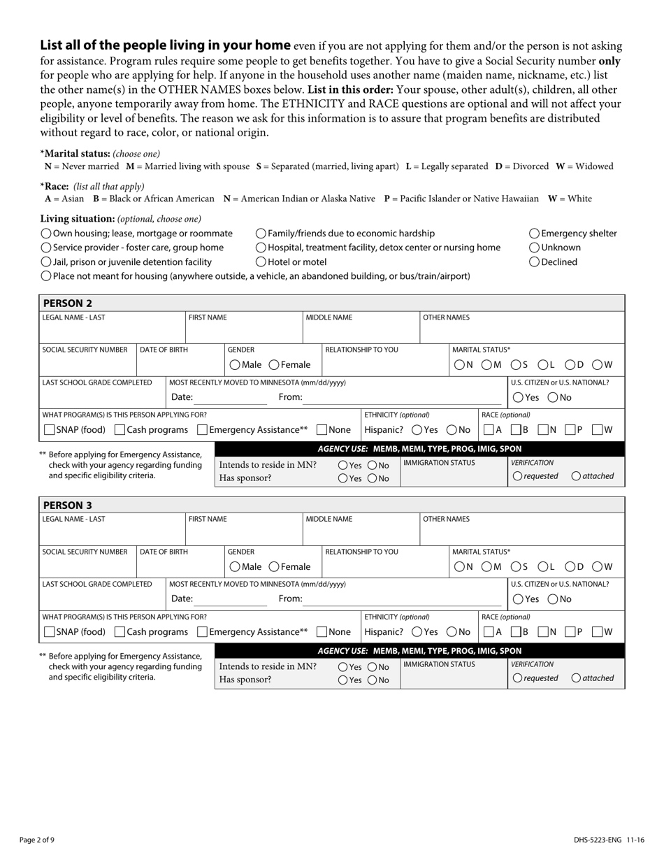 Form DHS-5223-ENG - Fill Out, Sign Online and Download Printable PDF ...