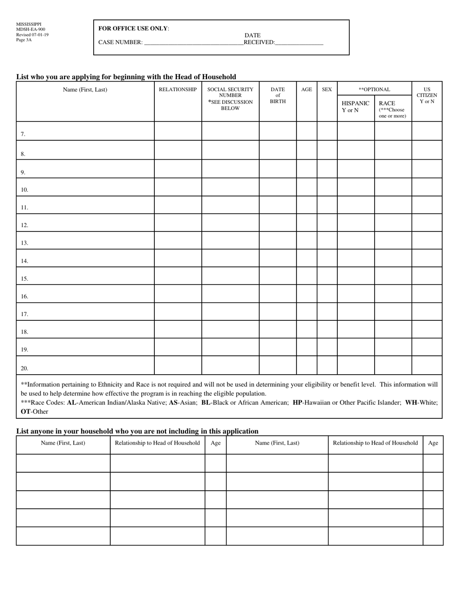 Form MDHS-EA-900 - Fill Out, Sign Online and Download Printable PDF ...