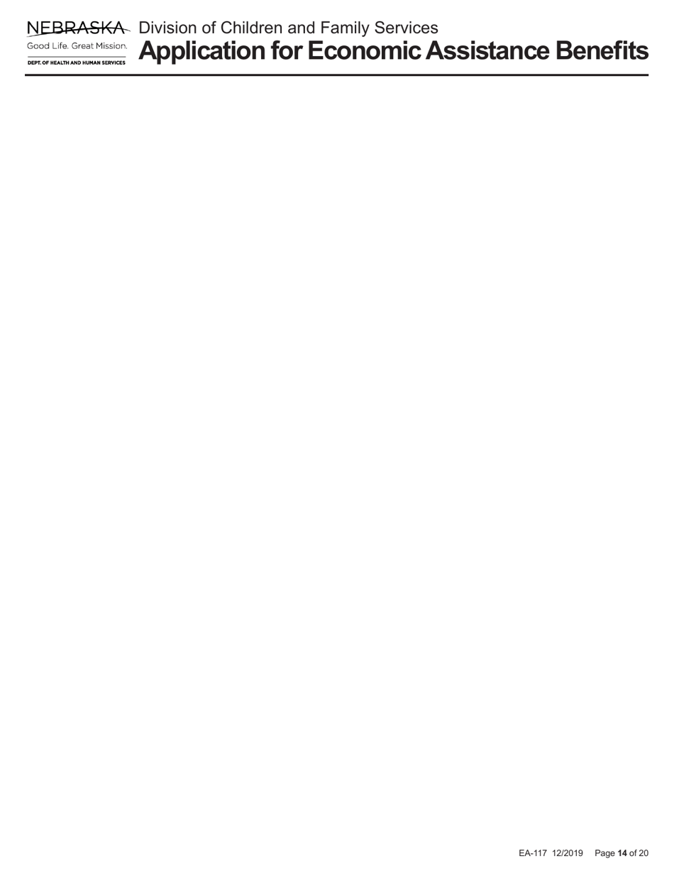 Form EA-117 Application for Economic Assistance Benefits - Nebraska, Page 14
