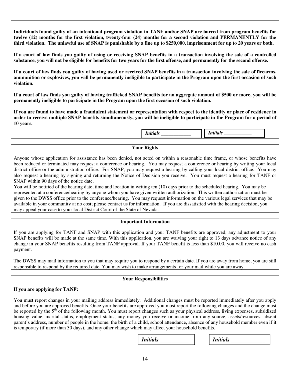 Form 2993-EG Application for Assistance - Nevada, Page 14