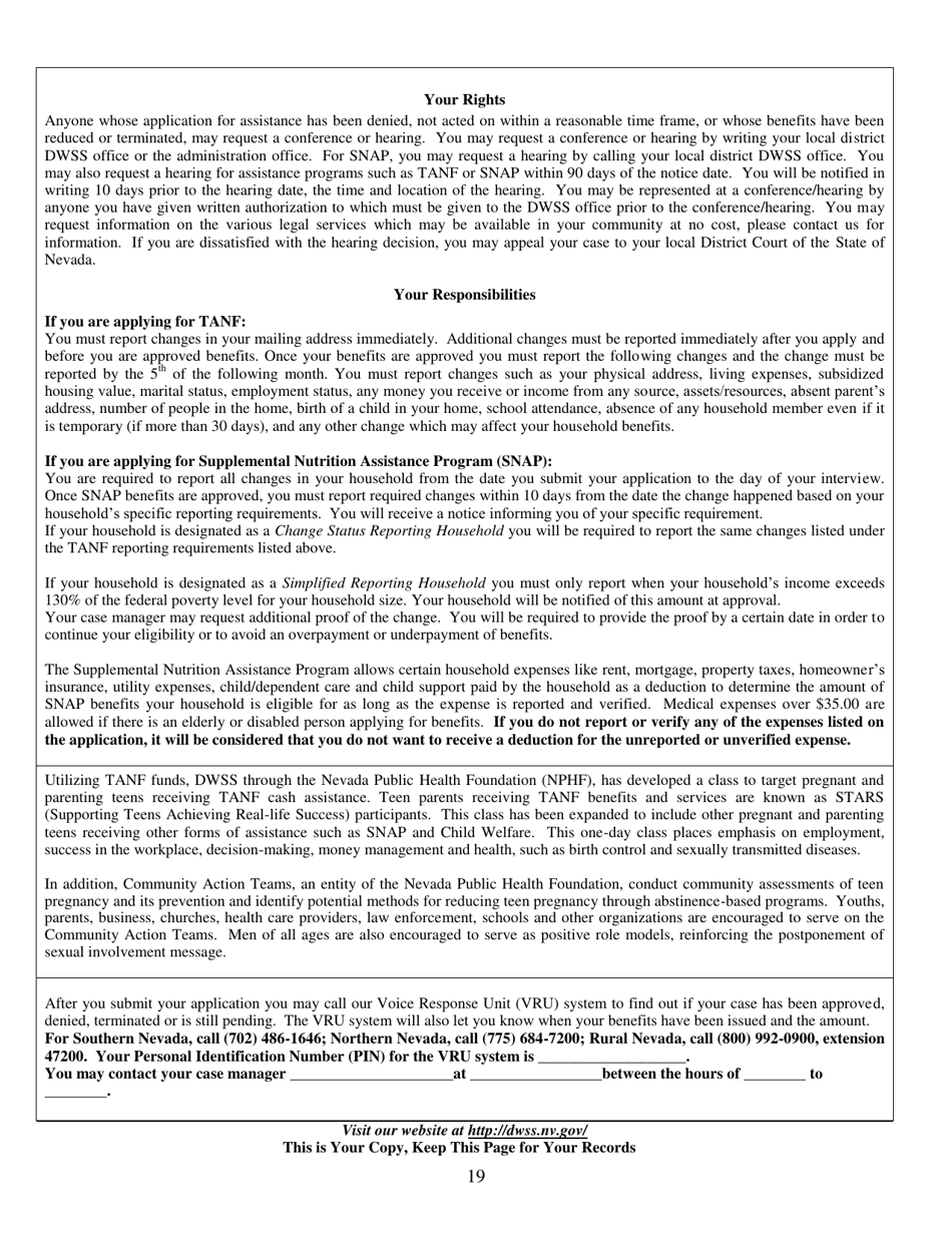 Form 2993-EG Application for Assistance - Nevada, Page 19