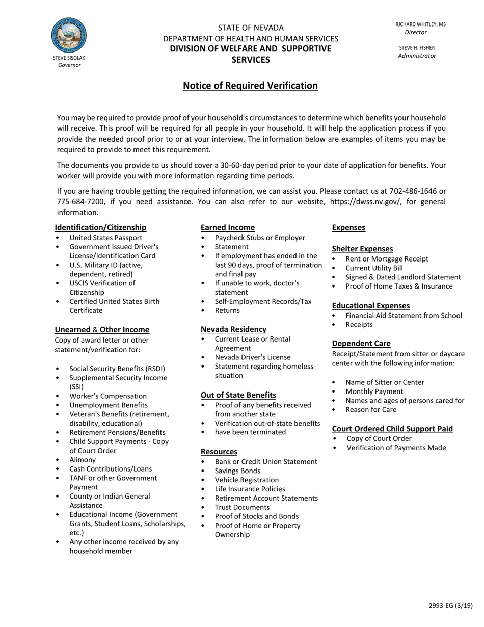 Form 2993-EG Application for Assistance - Nevada, Page 3
