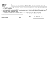 Formulario WFNJ-1J Solicitud Y Declaracion Jurada Para Asistencia Publica - New Jersey (Spanish), Page 12