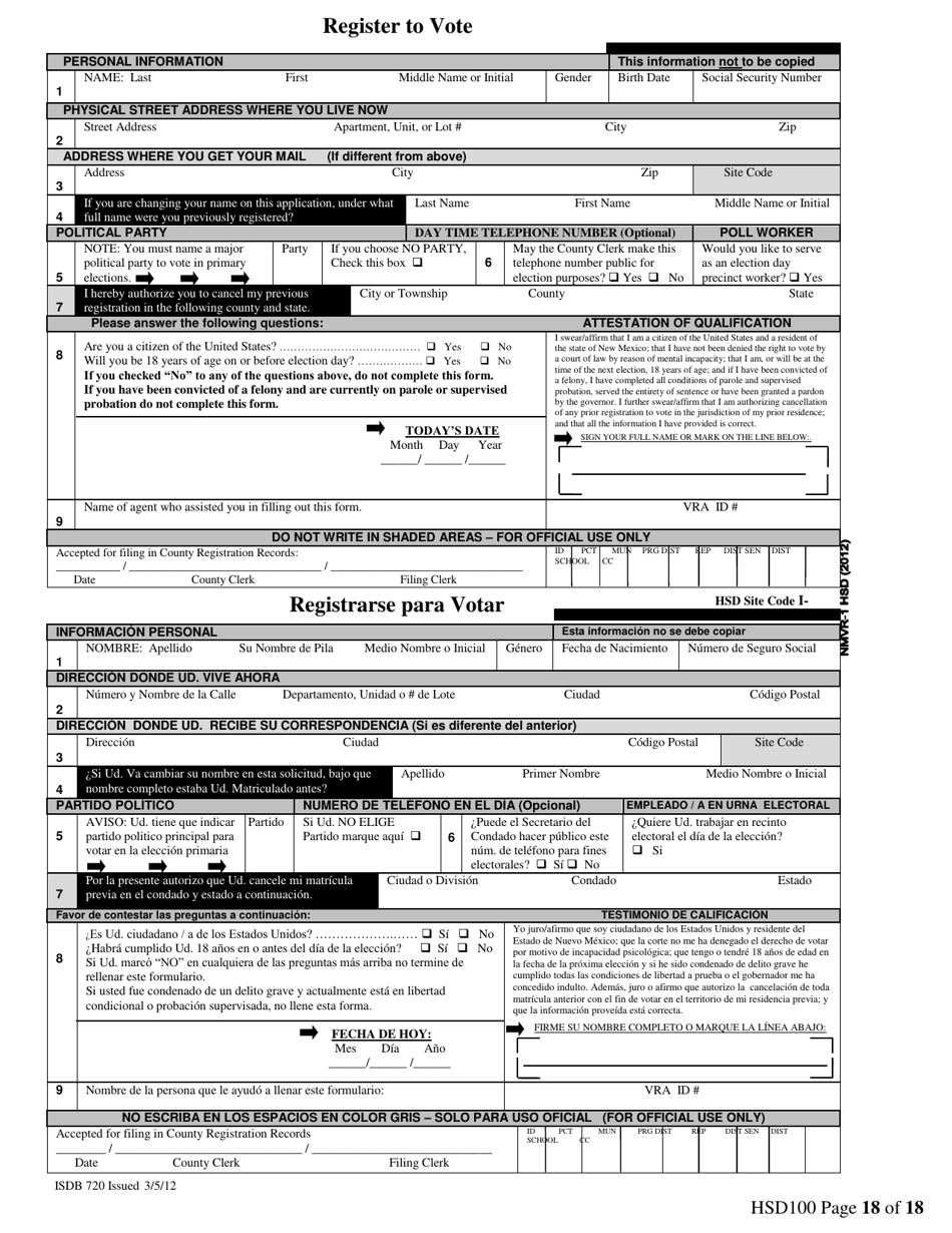 Formulario HSD100 Solicitud Para Asistencia - New Mexico (Spanish), Page 18