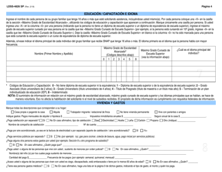 Formulario LDSS-4826 SP Solicitud / Revalidacion De Subsidio Snap - New York (Spanish), Page 5
