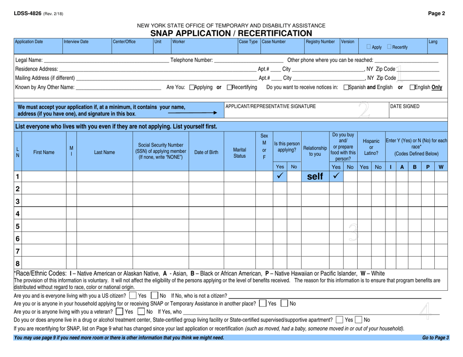 Form LDSS 4826 Fill Out Sign Online And Download Printable PDF New 