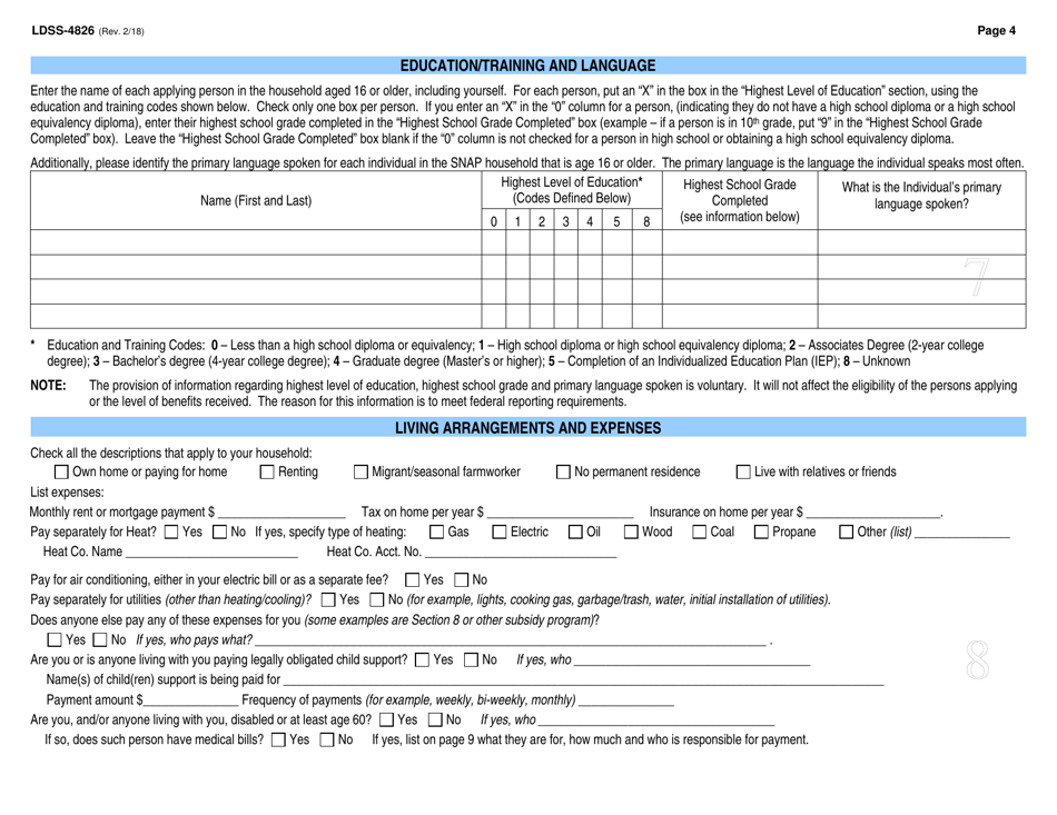 Form Ldss 4826 Fill Out Sign Online And Download Printable Pdf New York Templateroller