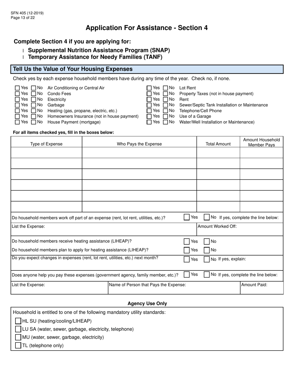 Form SFN405 Application for Assistance - North Dakota, Page 15