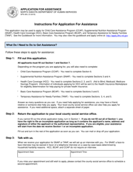 Form SFN405 Application for Assistance - North Dakota
