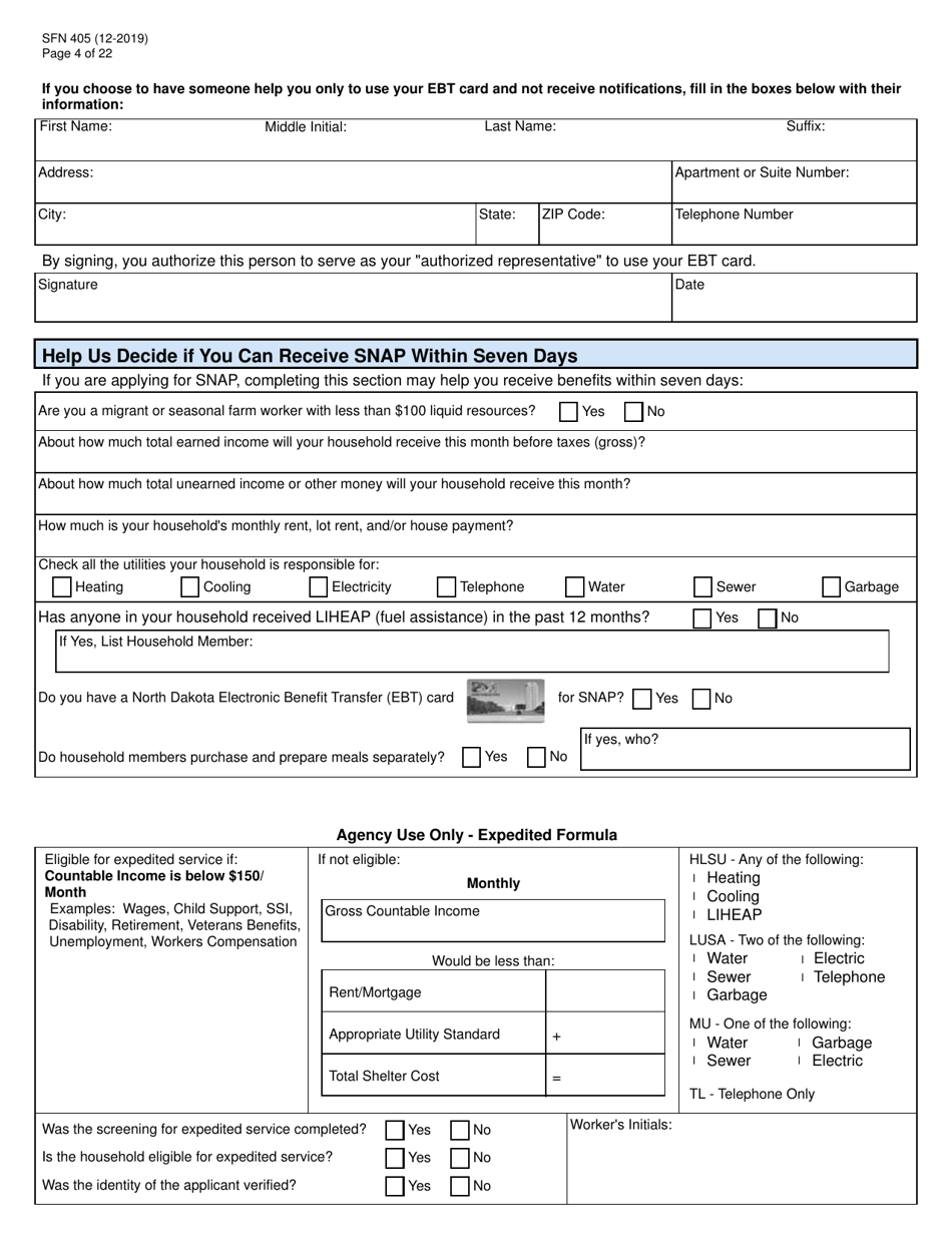 Form SFN405 Application for Assistance - North Dakota, Page 6