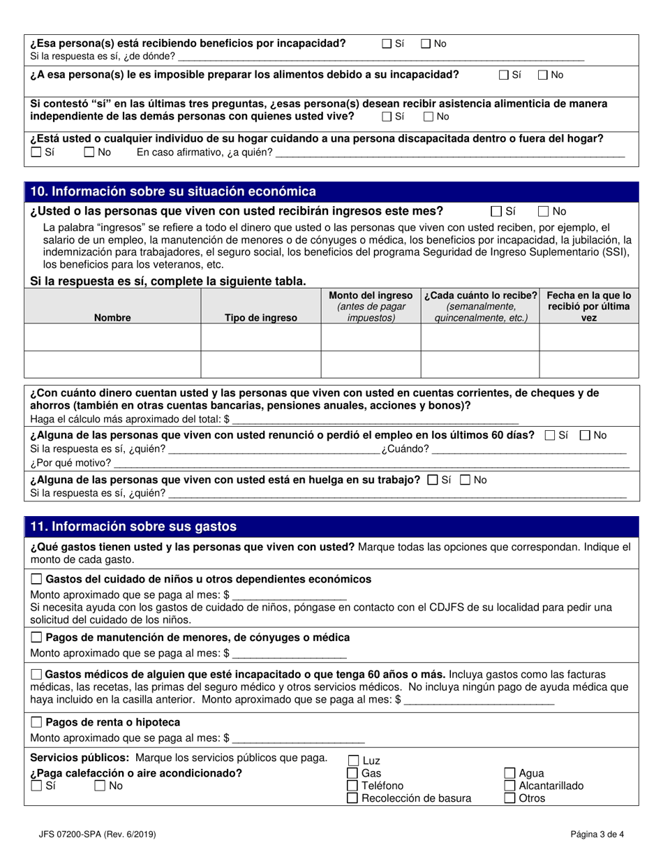 Formulario JFS07200-SPA Solicitud Para Asistencia Economica, Alimentaria O Medica - Ohio (Spanish), Page 5