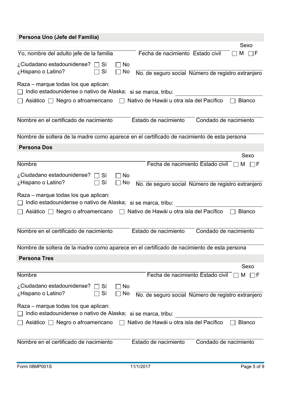 Formulario 08MP001S Solicitud De Beneficios - Oklahoma (Spanish), Page 5
