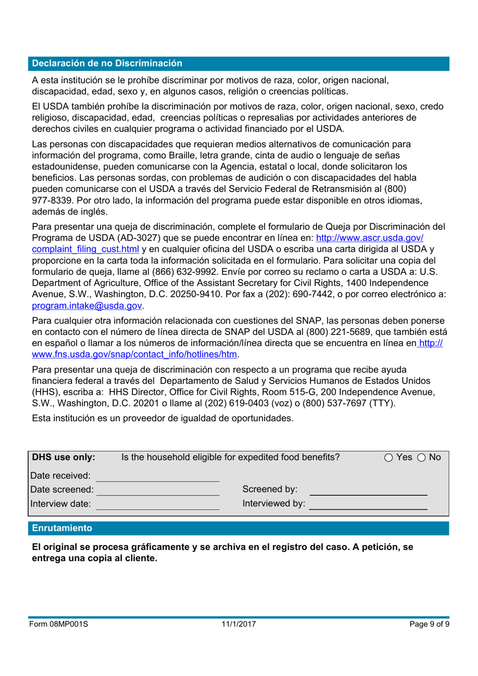 Formulario 08MP001S Solicitud De Beneficios - Oklahoma (Spanish), Page 9